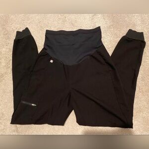 FIGS Maternity XXS Black Zamora Bottoms